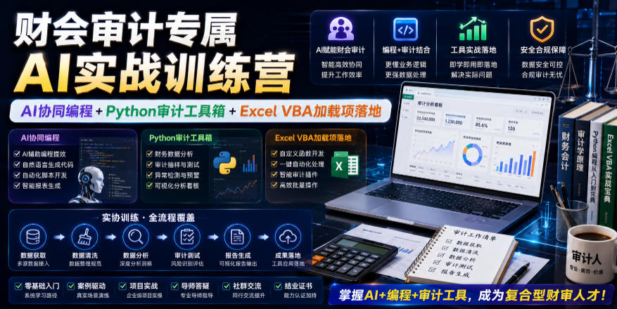 财会审计专属AI实战训练营｜AI协同编程+Python审计工具箱+Excel VBA加载项落地-百川聊项目