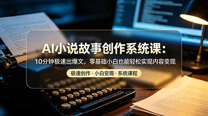 AI小说故事创作系统课：10分钟极速出爆文，零基础小白也能轻松实现内容变现-百川聊项目