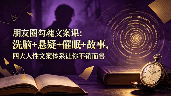 朋友圈勾魂文案课：洗脑+悬疑+催眠+故事，四大人性文案体系让你不销而售-百川聊项目