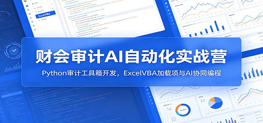 财会审计AI自动化实战营：Python审计工具箱开发，ExcelVBA加载项与AI协同编程-百川聊项目