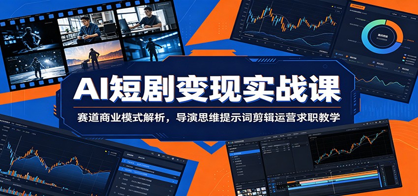 AI短剧变现实战课：赛道商业模式解析，导演思维提示词剪辑运营求职教学-百川聊项目