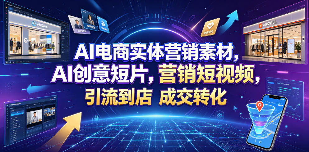AI电商实体营销素材，AI创意短片，高效打造营销短视频，轻松引流到店，稳定提升门店客流与成交转化-百川聊项目