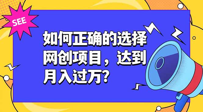 如何正确的选择网创项目，达到月入过万？，本课程教你正确选择项目。-百川聊项目