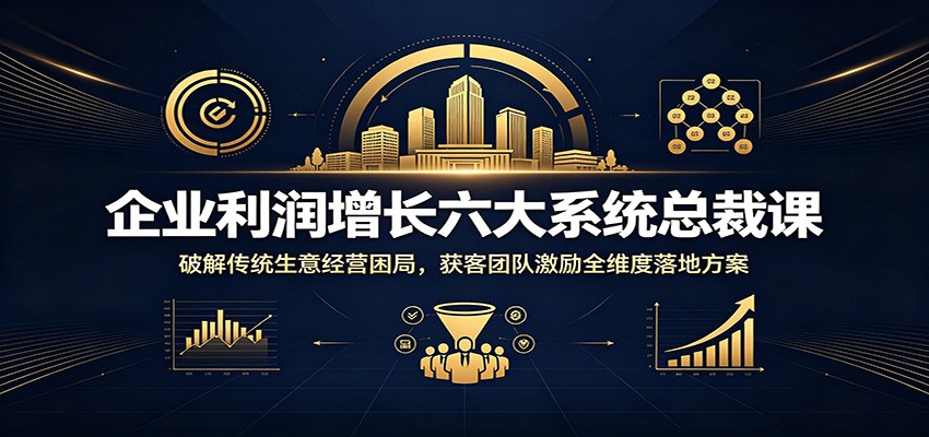 企业利润增长六大系统总裁课:破解传统生意经营困局,获客团队激励全维度落地方案-百川聊项目