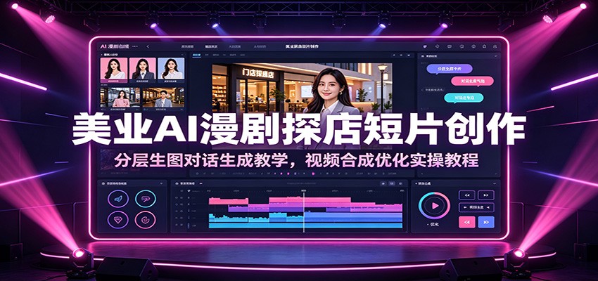 美业AI漫剧探店短片创作：分层生图对话生成教学，视频合成优化实操教程-百川聊项目