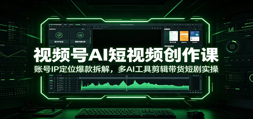视频号AI短视频创作课：账号IP定位爆款拆解，多AI工具剪辑带货短剧实操-百川聊项目