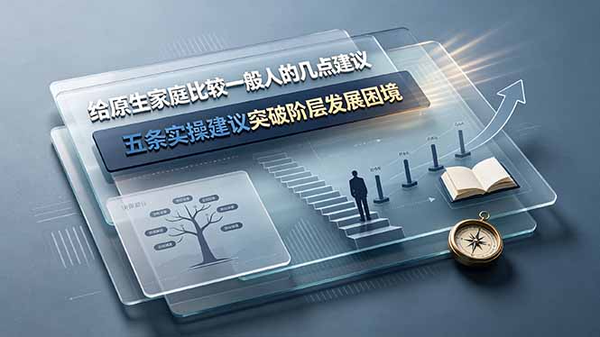 付费文章：给原生家庭比较一般人的几点建议，五条实操建议突破阶层发展困境-百川聊项目