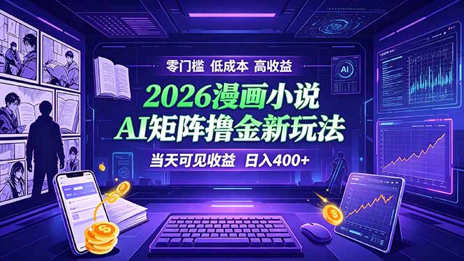 爆款小说漫画大阅读 ai矩阵操作 当天可见收益 日入400+ 零门槛 高收益-百川聊项目