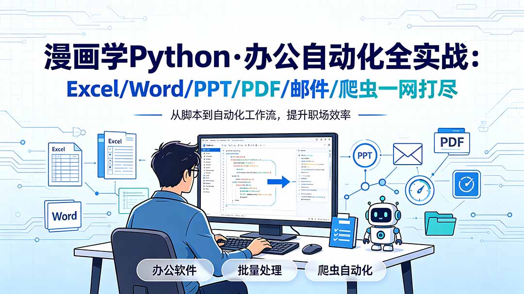 漫画学Python·办公自动化全实战:Excel/Word/PPT/PDF/邮件/爬虫一网打尽-百川聊项目