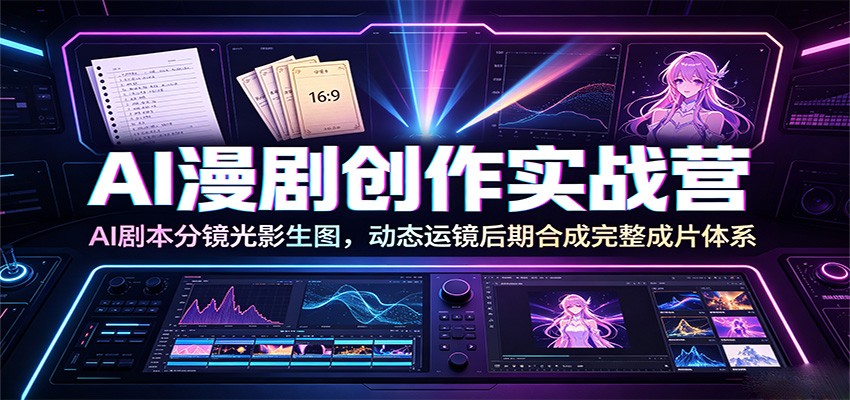 AI漫剧创作实战营：AI剧本分镜光影生图，动态运镜后期合成完整成片体系-百川聊项目