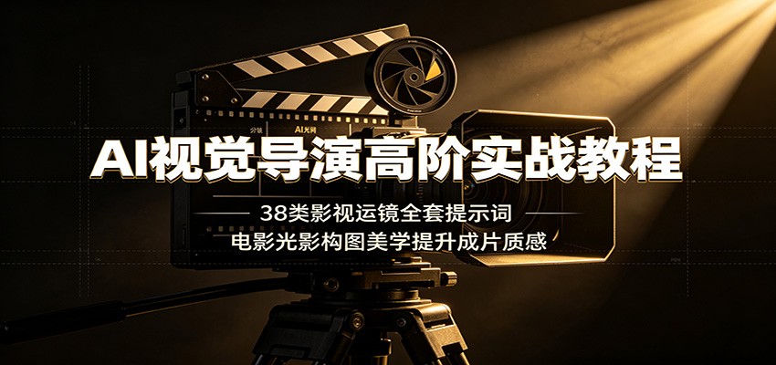 AI视觉导演高阶实战教程：38类影视运镜全套提示词，电影光影构图美学提升成片质感-百川聊项目