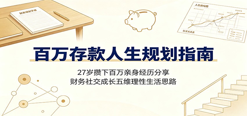 百万存款人生规划指南：27岁攒下百万亲身经历分享，财务社交成长五维理性生活思路-百川聊项目