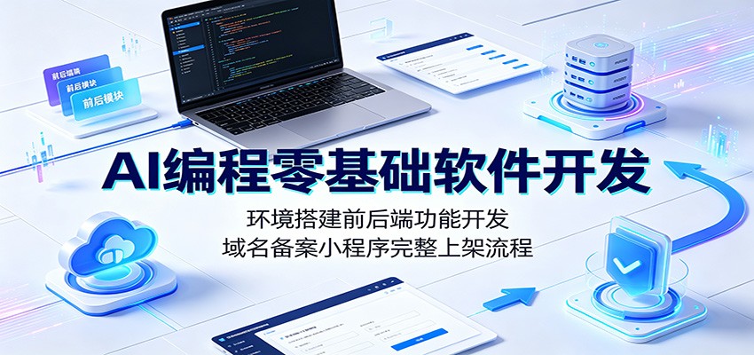 AI编程零基础软件开发：环境搭建前后端功能开发，域名备案小程序完整上架流程-百川聊项目