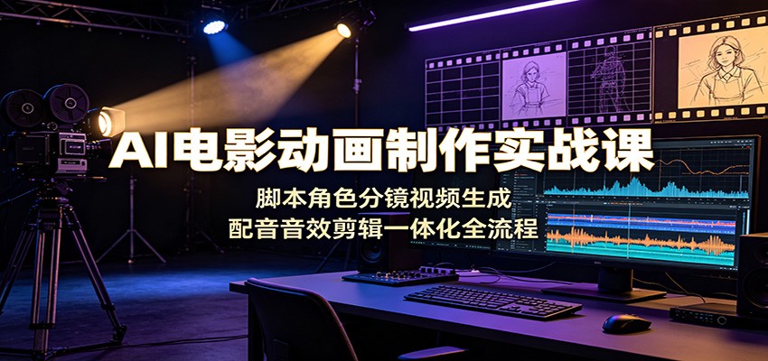 AI电影动画制作实战课：脚本角色分镜视频生成，配音音效剪辑一体化全流程-百川聊项目