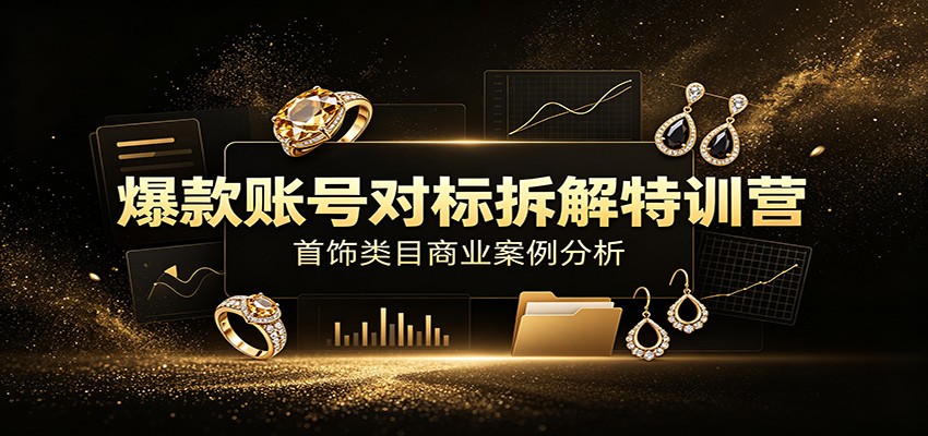 爆款账号对标拆解特训营：首饰类目商业案例分析，配套完整资料内容-百川聊项目