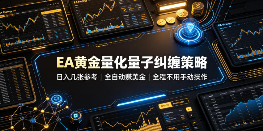 EA黄金量化量子纠缠策略，日入几张，全自动賺美金，全程不用手动操作！【揭秘】-百川聊项目