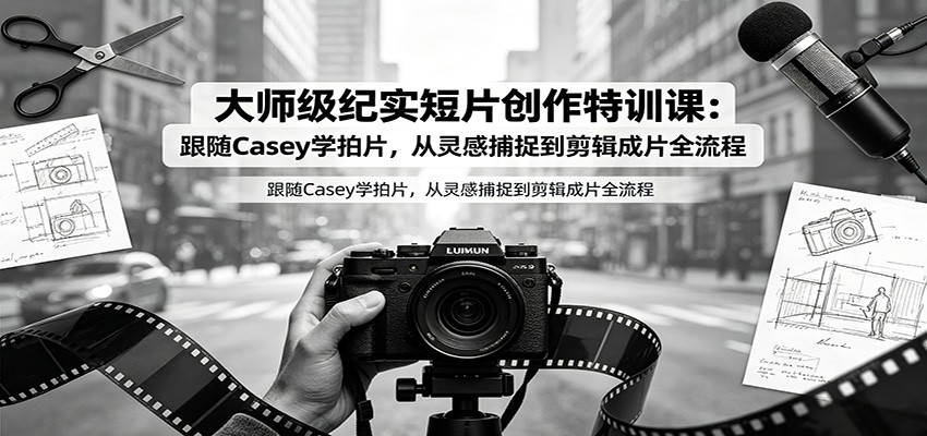 大师级纪实短片创作特训课：跟随Casey学拍片，从灵感捕捉到剪辑成片全流程-百川聊项目