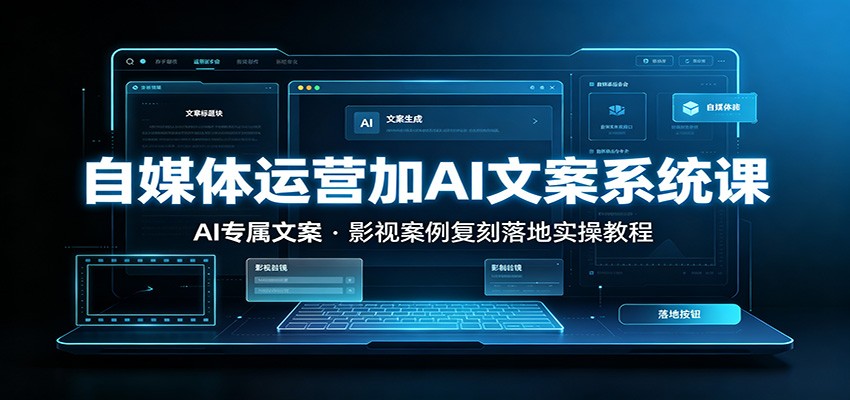 自媒体运营加AI文案系统课：：AI专属文案，影视案例复刻落地实操教程-百川聊项目