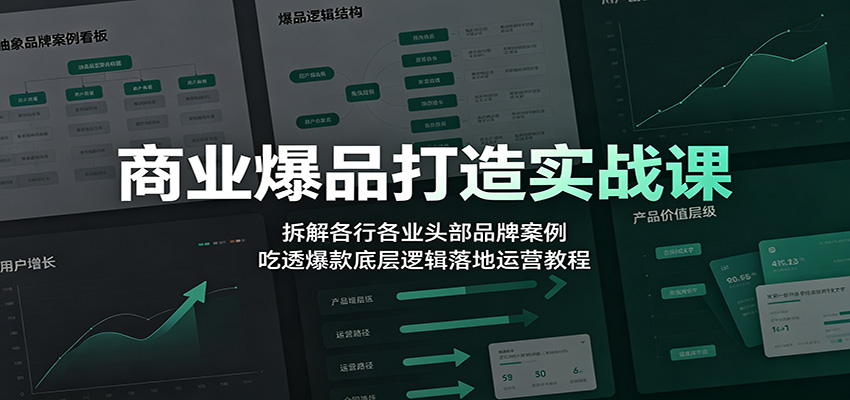 商业爆品打造实战课：拆解各行各业头部品牌案例，吃透爆款底层逻辑落地运营教程-百川聊项目