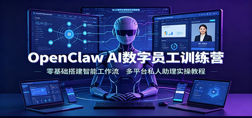 OpenClaw AI数字员工训练营：零基础搭建智能工作流，多平台私人助理实操教程-百川聊项目