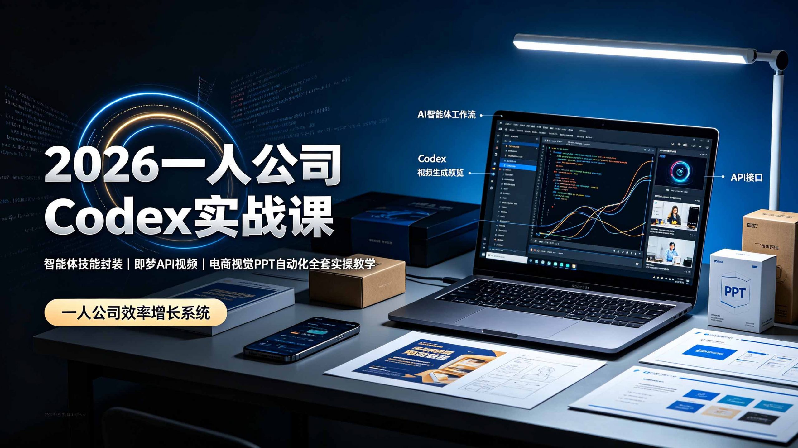 2026一人公司Codex实战课◆智能体技能封装|即梦API视频|电商视觉PPT自动化全套实操教学-百川聊项目