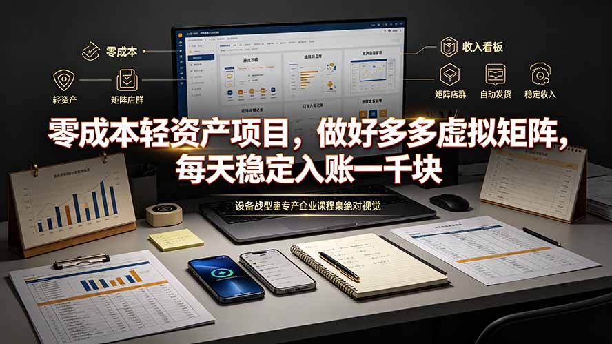 零成本轻资产项目，做好多多虚拟矩阵，每天稳定入账一千块-百川聊项目