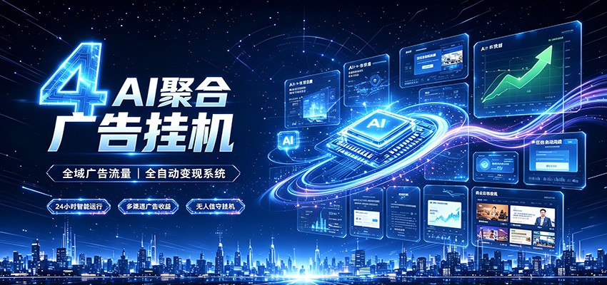 全域广告流量聚合，AI无人挂机稳赚佣金，打造长期稳定被动收入副业-百川聊项目