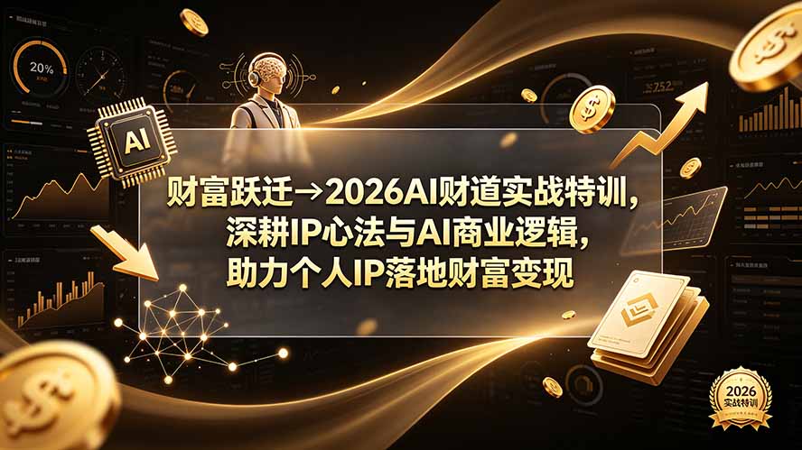 财富跃迁→2026AI财道实战特训，深耕IP心法与AI商业逻辑，助力个人IP落地财富变现-百川聊项目