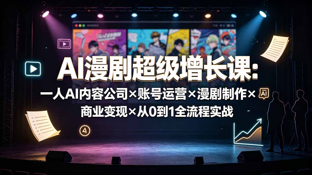AI漫剧超级增长课：一人AI内容公司×账号运营×漫剧制作×商业变现×从0到1全流程实战-百川聊项目