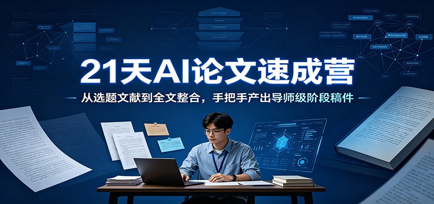 21天AI论文速成营：从选题文献到全文整合，手把手产出导师级阶段稿件-百川聊项目