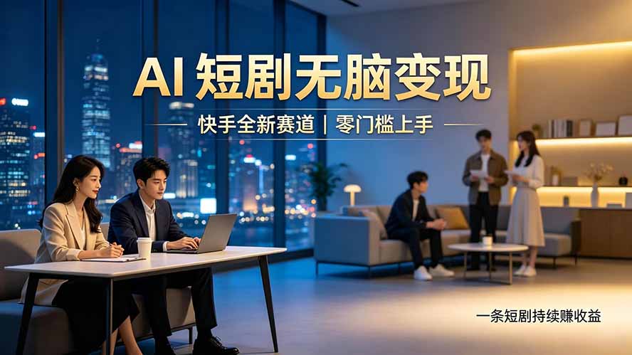 别乱找副业了，快手 AI 短剧零门槛长久被动增收-百川聊项目