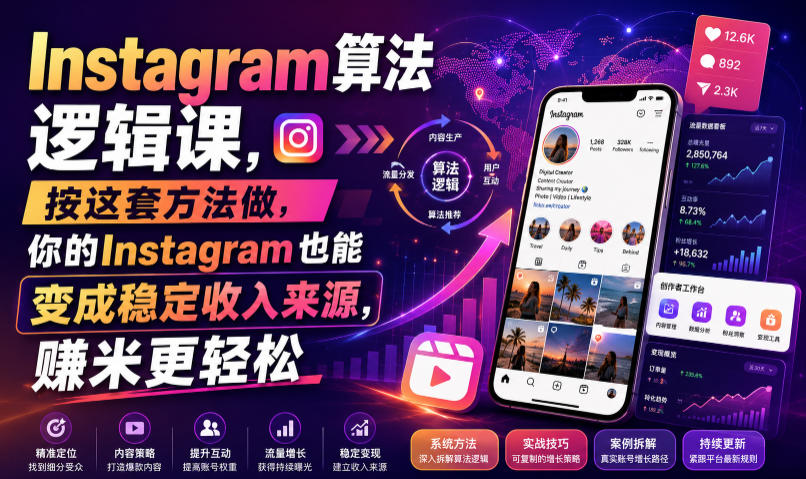 Instagram算法逻辑课，按这套方法做，你的Instagram也能变成稳定收入来源，賺米更轻松【原创双语字幕】-百川聊项目