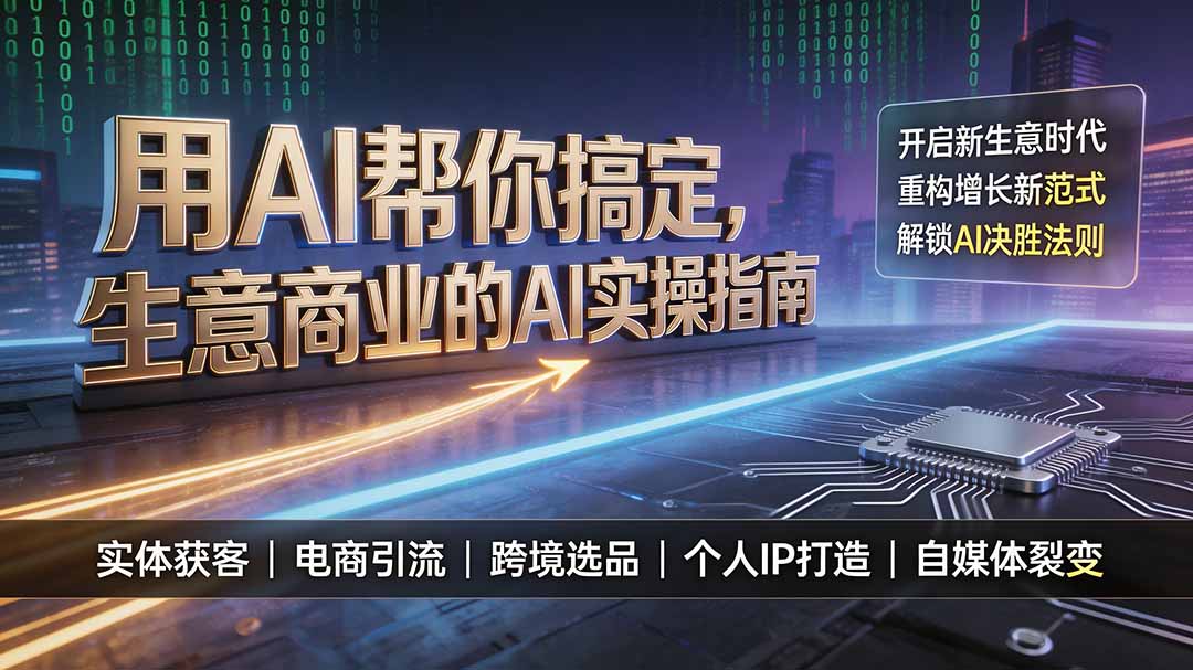 用AI帮你搞定，生意商业的AI实操指南，开启新生意时代，重构增长新范式，解锁AI时代决胜法则-百川聊项目