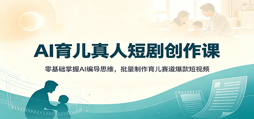 AI育儿真人短剧创作课：零基础掌握AI编导思维，批量制作育儿赛道爆款短视频-百川聊项目