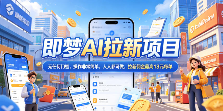 2026年即梦AI拉新项目最新玩法，无任何门槛，操作非常简单，人人都可做，拉新佣金最高13米每单(更新08月07日)-百川聊项目