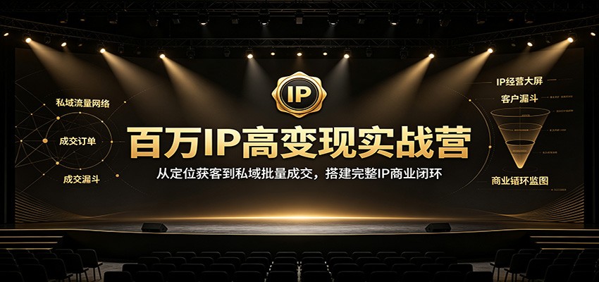 百万IP高变现实战营：从定位获客到私域批量成交，搭建完整IP商业闭环-百川聊项目