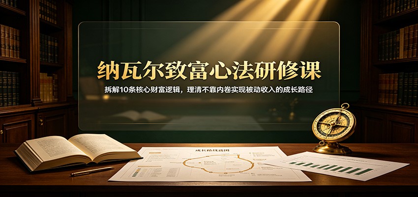 纳瓦尔致富心法研修课：拆解10条核心财富逻辑，理清不靠内卷实现被动收入的成长路径-百川聊项目