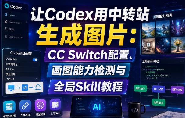 让Codex用中转站生成图片：CC Switch配置、画图能力检测与全局Skill教程-百川聊项目