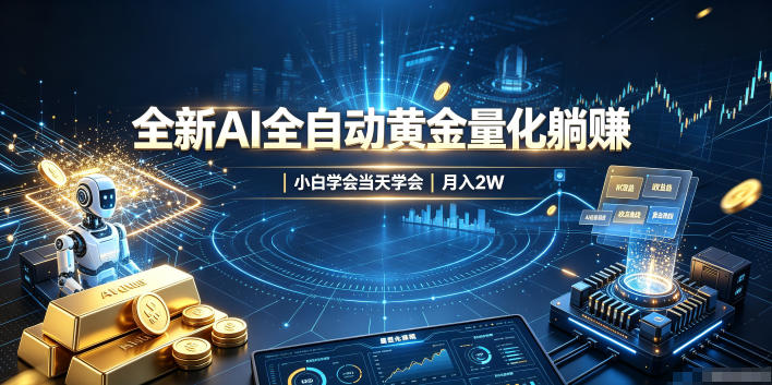 全新AI全自动黄金量化躺賺：小白学会当天学会，月入2W！【揭秘】-百川聊项目