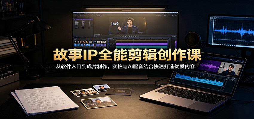 故事IP全能剪辑创作课：从软件入门到成片制作，实拍与AI配音结合快速打造优质内容-百川聊项目