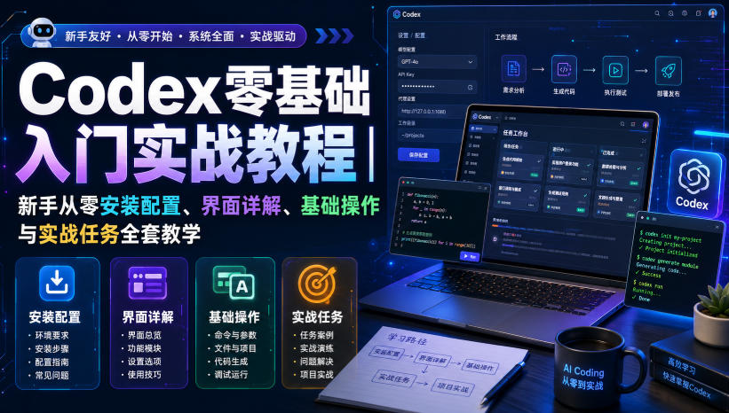 Codex零基础入门实战教程｜新手从零安装配置、界面详解、基础操作与实战任务全套教学-百川聊项目