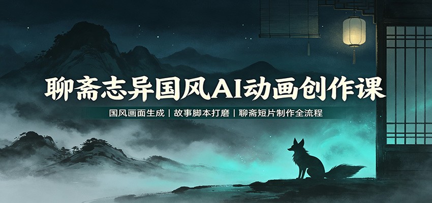 聊斋志异国风AI动画创作课：国风画面生成，故事脚本打磨，聊斋短片制作全流程-百川聊项目