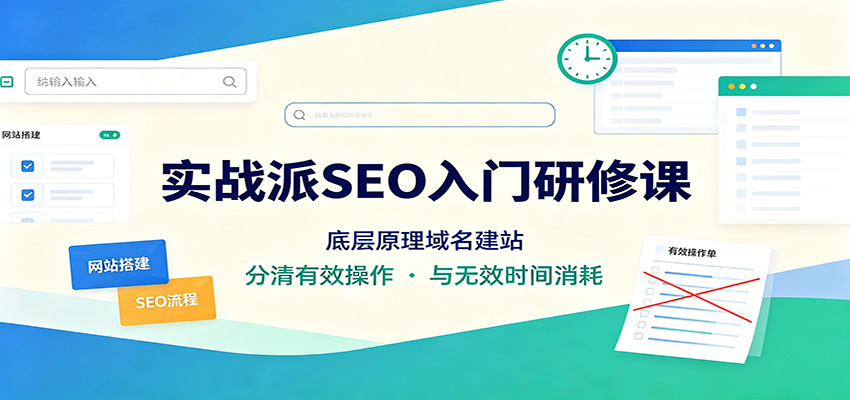 实战派SEO入门研修课：底层原理域名建站，分清有效操作与无效时间消耗-百川聊项目