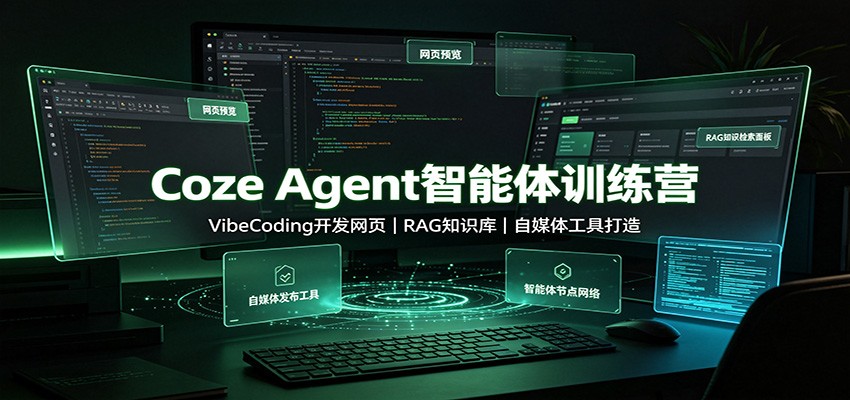 Coze Agent智能体训练营：VibeCoding开发网页，RAG知识库，自媒体工具打造-百川聊项目