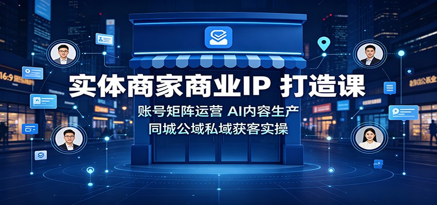 实体商家商业IP打造课：账号矩阵运营，AI内容生产，同城公域私域获客实操-百川聊项目