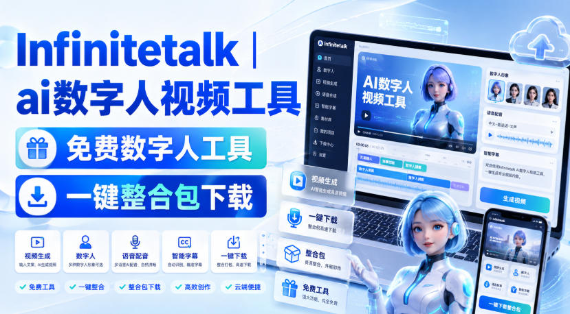 Infinitetalk丨ai数字人视频工具，免费数字人工具，一键整合包下载-百川聊项目