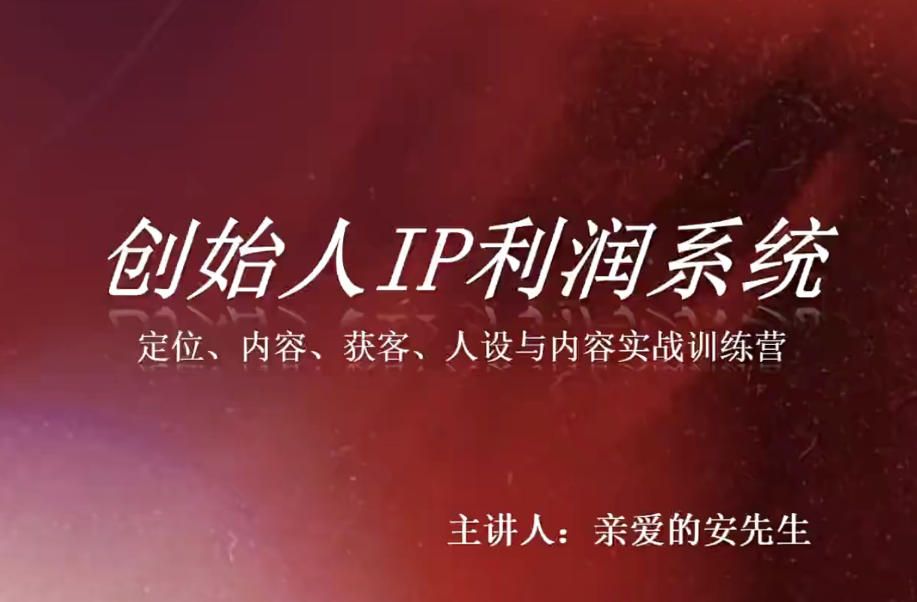 创始人IP利润系统8月训练营，定位、内容、获客、人设与内容实战训练营-百川聊项目