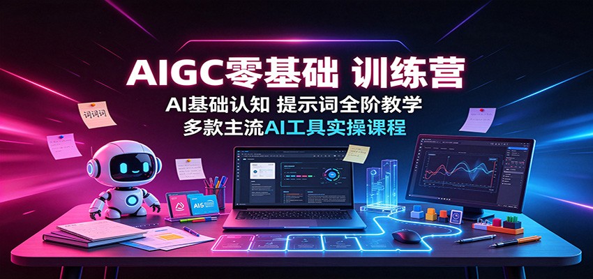 AIGC零基础训练营：AI基础认知，提示词全阶教学，多款主流AI工具实操课程-百川聊项目