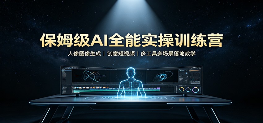 保姆级AI全能实操训练营：人像图像生成，创意短视频，多工具多场景落地教学-百川聊项目
