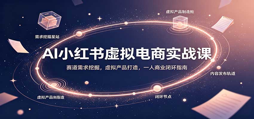 AI小红书虚拟电商实战课：赛道需求挖掘，虚拟产品打造，一人商业闭环指南-百川聊项目